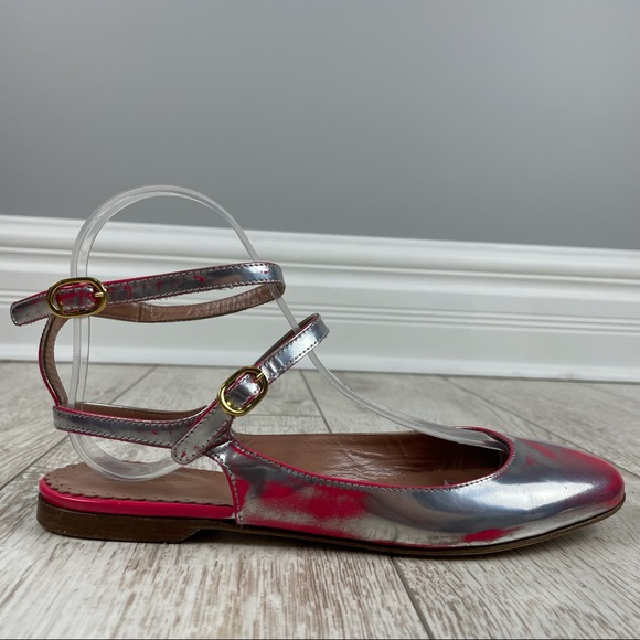 RED VALENTINO 37 unworn ankle strap leather flats - Picture 2 of 4